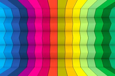 Colorful triangles abstract background 3D render illustration Stock Illustration