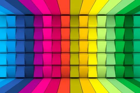 Colorful triangles abstract background 3D render illustration Stock Illustration