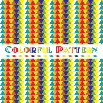 Colorful triangles abstract geometric pattern or background for wallpaper, .. Stock Illustration