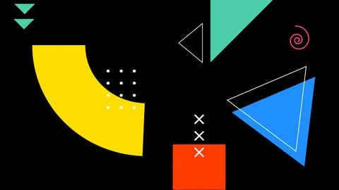 Colorful Triangles and Arcs Background Illustrazione stock