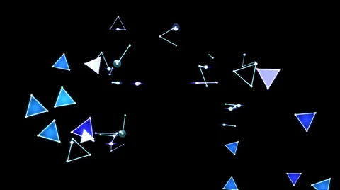 Colorful Triangles Animation, Blue Stock Footage 34372233