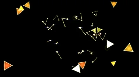 Colorful Triangles Animation, Orange and Yellow Stock Footage 34371653