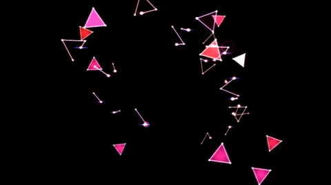 Colorful Triangles Animation, Red and Pink Stock Footage 34372193