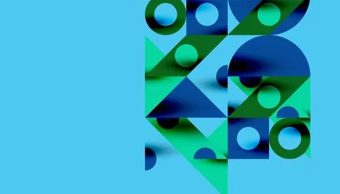 Colorful triangles circles square geometric design. Abstract background for Stock Illustration