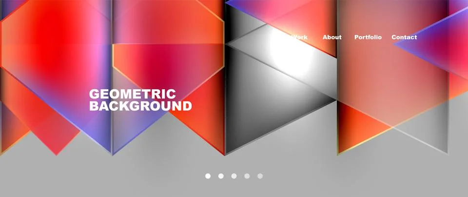 Colorful triangles form a geometric pattern on a gray background Stock Illustration