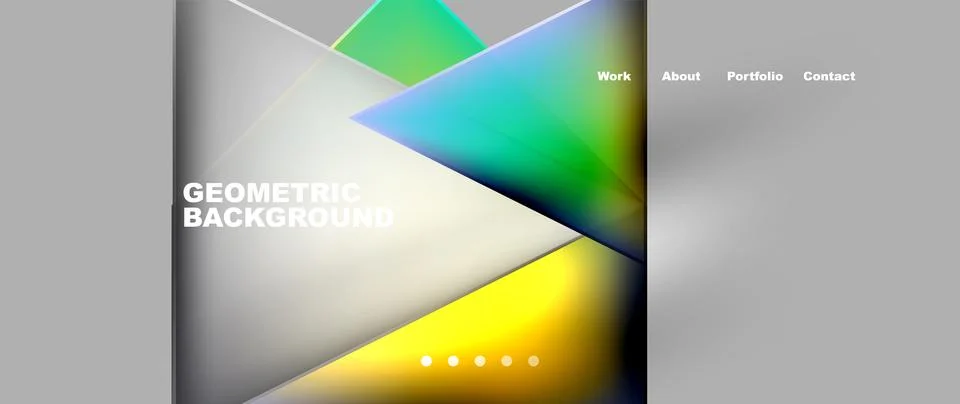 Colorful triangles on gray backdrop create geometric pattern Illustrazione stock