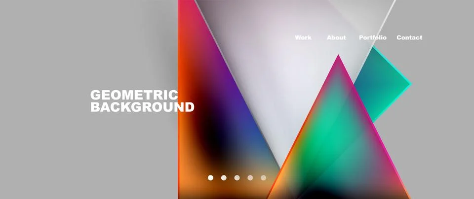Colorful triangles on gray bg create a vibrant geometric pattern イラスト素材
