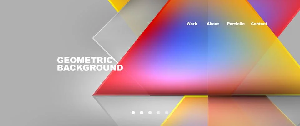 Colorful triangles on gray bg create geometric pattern イラスト素材