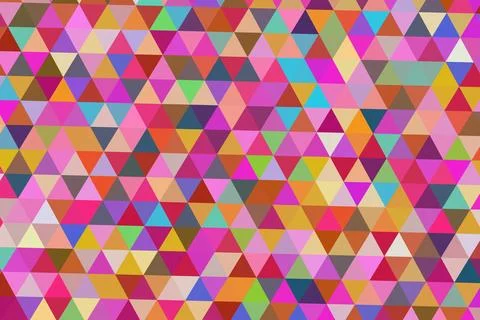 Colorful triangles mosaic pattern on a vibrant background Stock Illustration