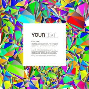 Colorful triangles pattern background with white text box Illustrazione stock