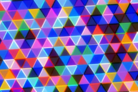 Colorful triangles pattern with bright vibrant colors Stock Photos