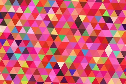 Colorful triangles pattern with pink red green and blue shades Stock Illustration