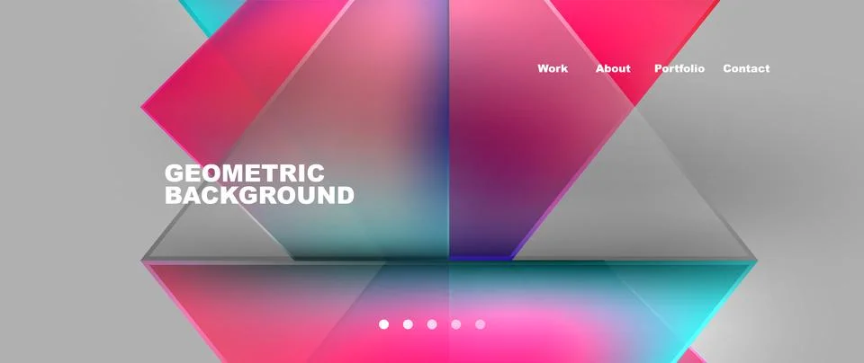 Colorful triangles in Rectangle shapes on a gray backdrop Stock Illustration