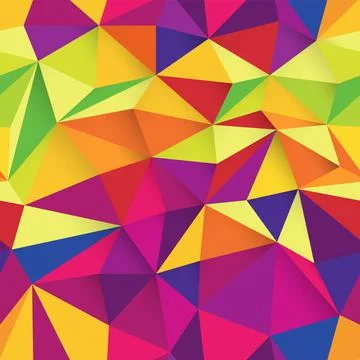 Colorful triangles seamless pattern, vector. Mosaic design texture. Colorful  Illustrazione stock