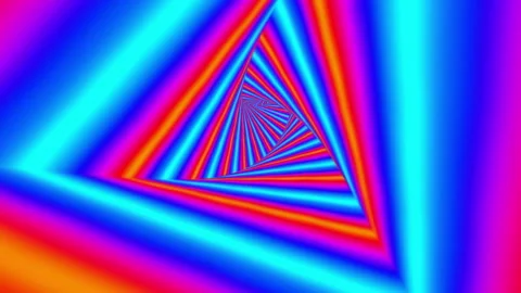 Colorful triangles tunnel. Seamless loop Stock Footage 230123095