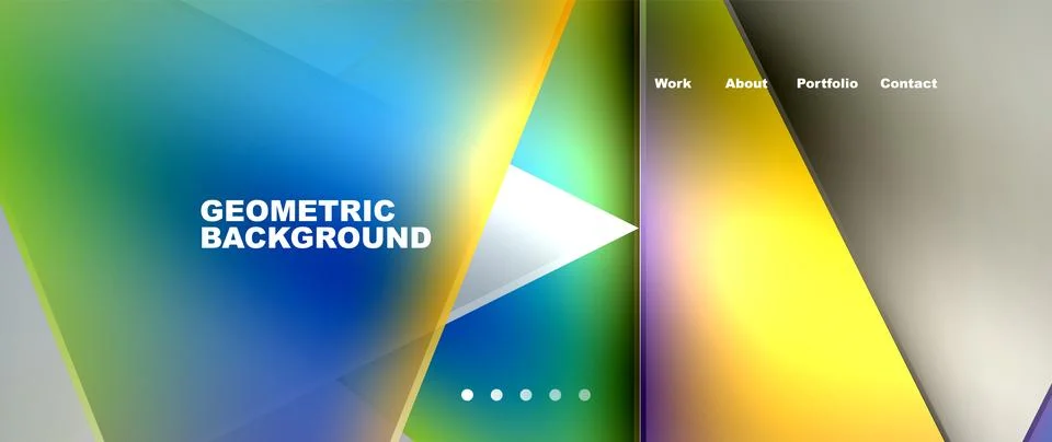 Colorful triangles on white background create a geometric display device Illustrazione stock