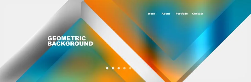 Colorful triangles on white background, creating a geometric pattern Stock Illustration