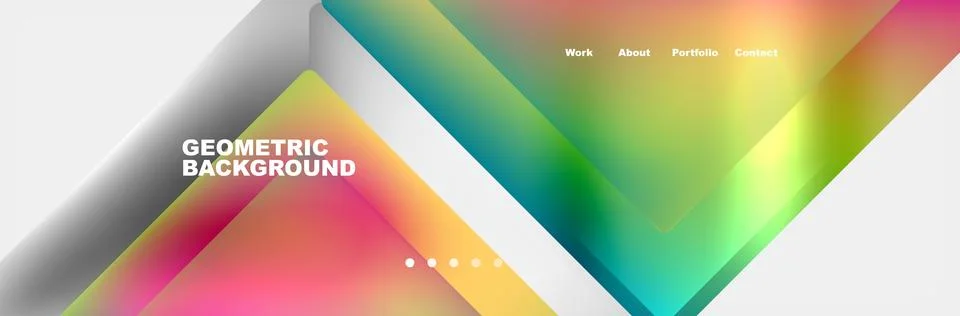 Colorful triangles on white bg create geometric pattern Stock Illustration