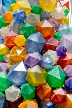 Colorful Triangular  background texture. Photo of a colorful decorations. Stock Photos