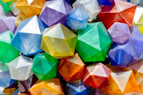Colorful Triangular  background texture. Photo of a colorful decorations. Stock Photos