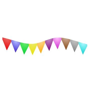 Colorful Triangular Bunting Flags Garland Stock Illustration