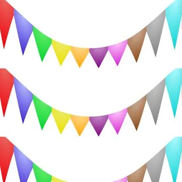 Colorful Triangular Bunting Flags Garland Stock Illustration
