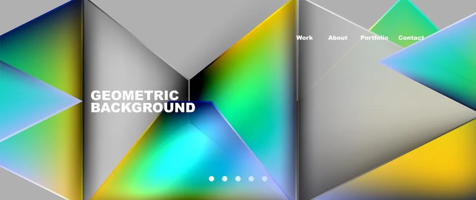 Colorful triangular geometric pattern on gray backdrop イラスト素材