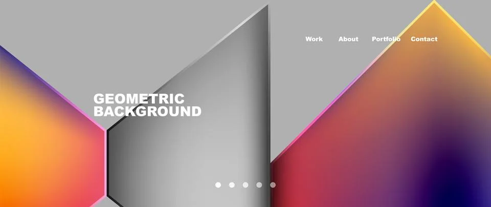 Colorful triangular geometric pattern on gray flooring background Stockillustratie