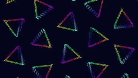 Colorful triangular geometric pattern, modern and dynamic seamless design Stock Footage 251954383