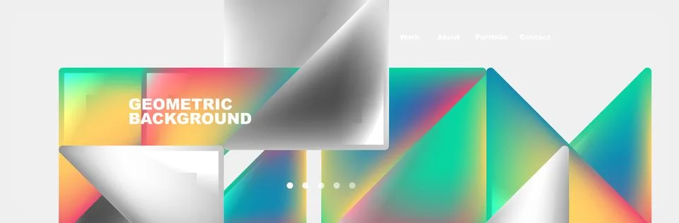 Colorful triangular geometric pattern on white background イラスト素材