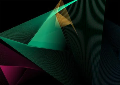 Colorful triangular lines technology futuristic background Stock Illustration