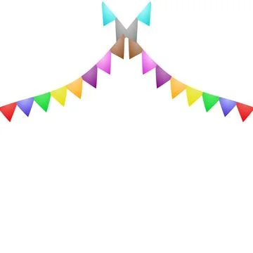 Colorful Triangular Party Bunting Flags Garland Stock Illustration