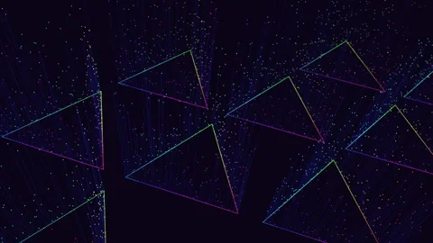 Colorful triangular patterns on a stylish black background Stock Footage 292943188