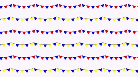 Colorful triangular pennant banner strings. 스톡 동영상 331610004