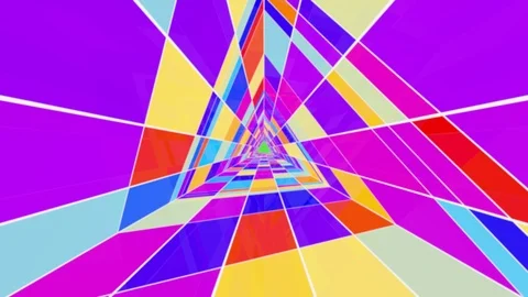 Colorful triangular tunnel. Seamless loop Stock Footage 111746620