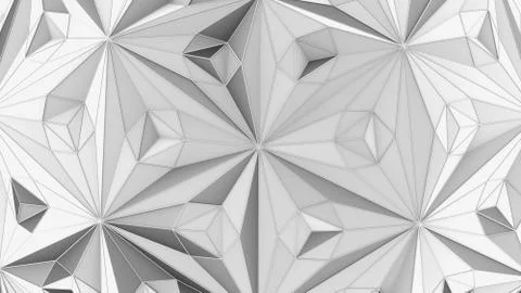 Colorful Triangulation Background, Deformed Surface, 3D Rendering Stock Illustration