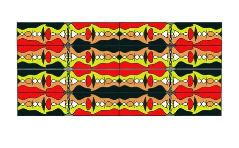 Colorful Tribal Abstract Geometric Pattern Banner Vector 스톡 일러스트
