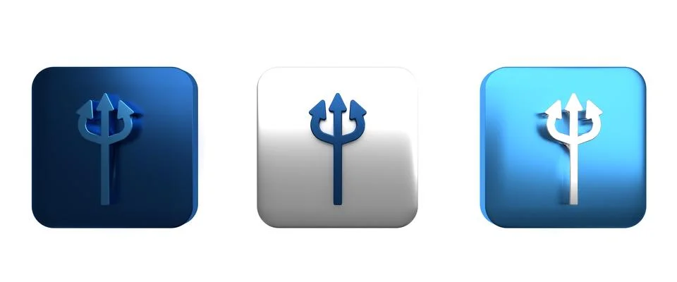 Colorful Trident devil icon isolated on white background. Happy Halloween p.. Stock Illustration