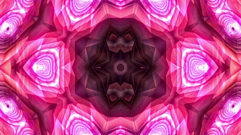 Colorful trippy visual kaleidoscope sequence mandala pattern loop Stock Footage 155585735