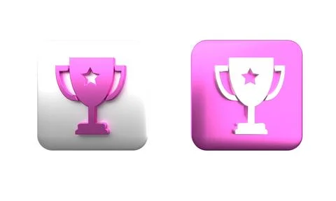 Colorful Trophy cup icon isolated on white background. Award symbol. Champi.. Stock Illustration