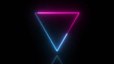 A colorful Tryangle neon animation .triangle frem icon Stock Footage 274465559