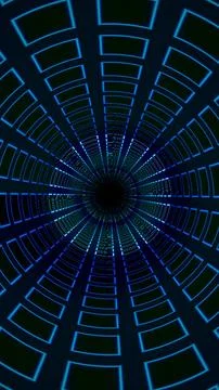 Colorful tunnel with lines and patterns in dark space Stock Illustration