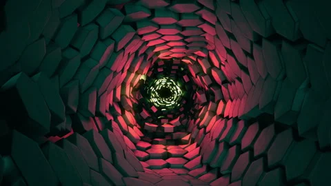 Colorful Tunnel loop CG background 17a Stock Footage 289698682