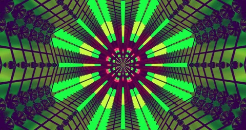 Colorful tunnel loop with vibrant patterns and dynamic shapes cre Stock Footage 316401169