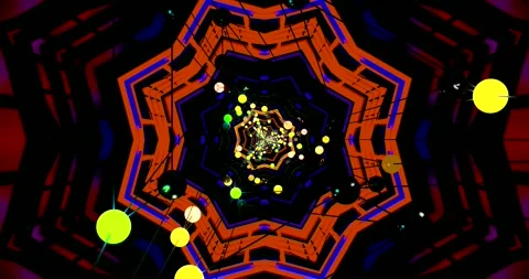 Colorful tunnel video loop creates a mesmerizing visual experienc Stock Footage 317961379