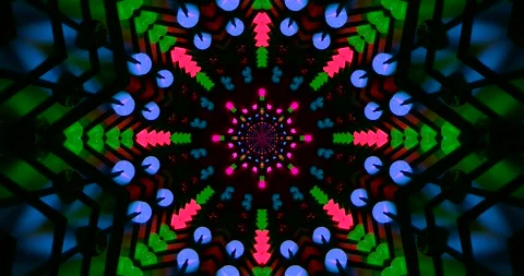 Colorful tunnel video loop creates a vibrant and captivating visual experie.. Stock Footage 318607152