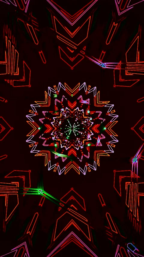 Colorful tunnel video loop with dynamic patterns and vibrant lighting effects Stock Footage 321262788