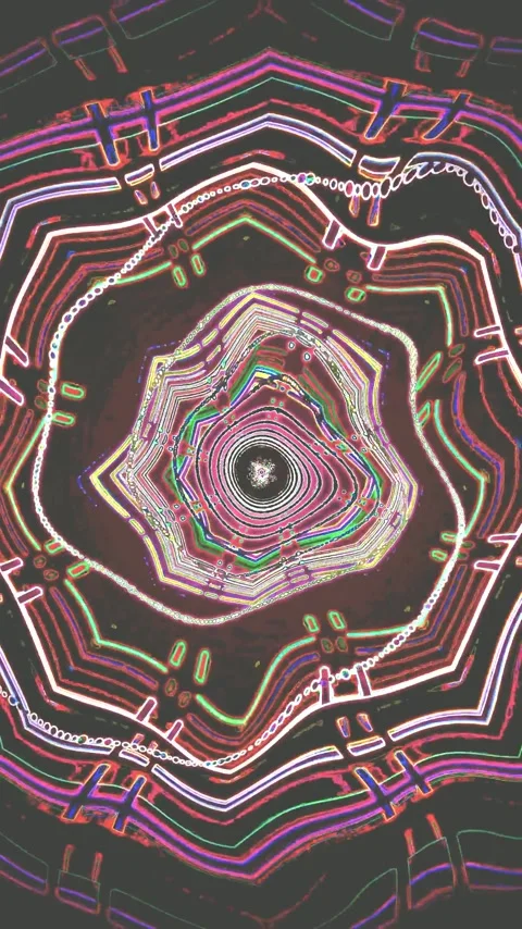 Colorful tunnel video loop for immersive visual experience during relaxatio.. Stock Footage 321263933