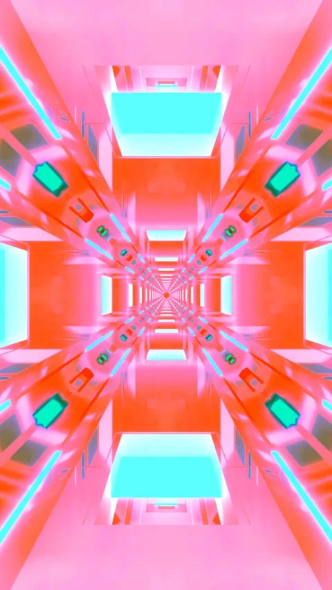 Colorful tunnel video loop with seamless movement and vibrant light effects Stock Footage 320358181