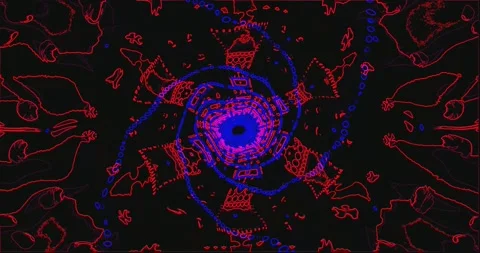 Colorful tunnel video loop with vibrant patterns and dynamic motion creatin.. Stock Footage 317839552